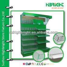 green cloured coating wall unit gondola stand for vegetables